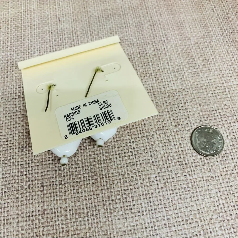 M Haskell White Acrylic Earrings‎